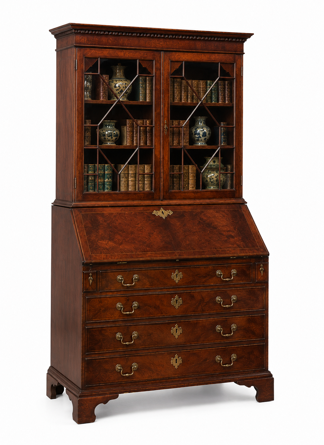 Georgian Mahogany Bureau Bookcase