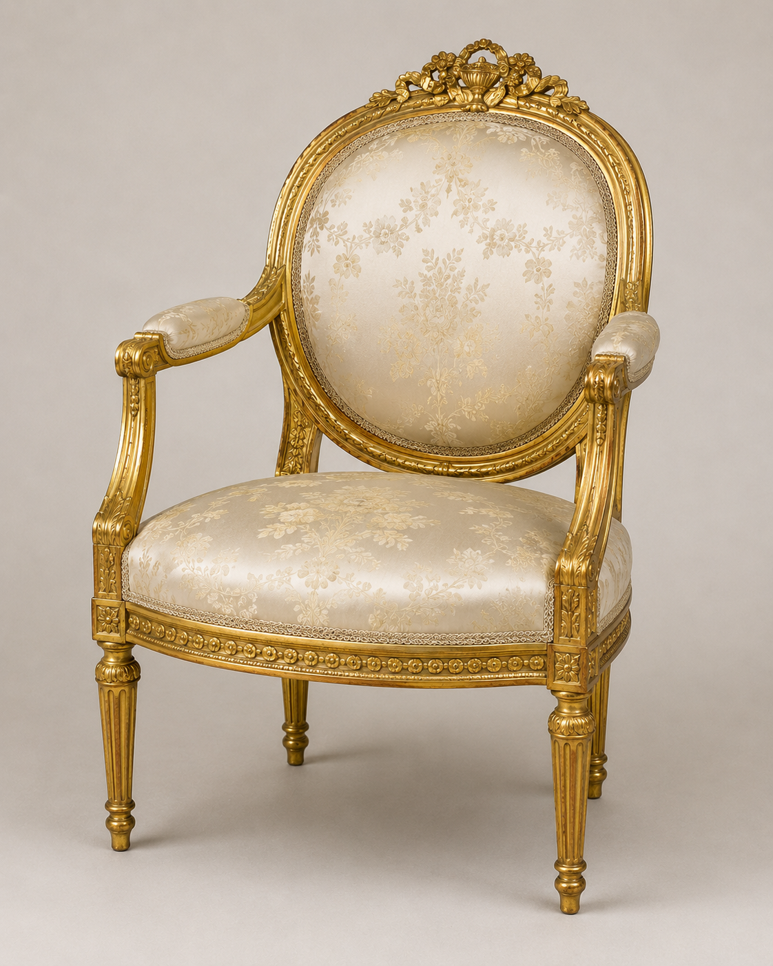 Louis XVI Style Giltwood Fauteuil